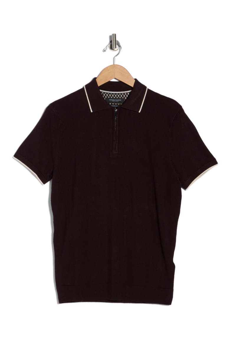 Quarter Zip Polo Sweater, Alternate, color, WINE