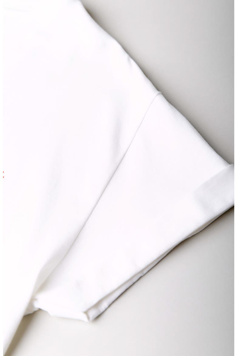 CR Flower Boxy Tee, Alternate, color, Standard white
