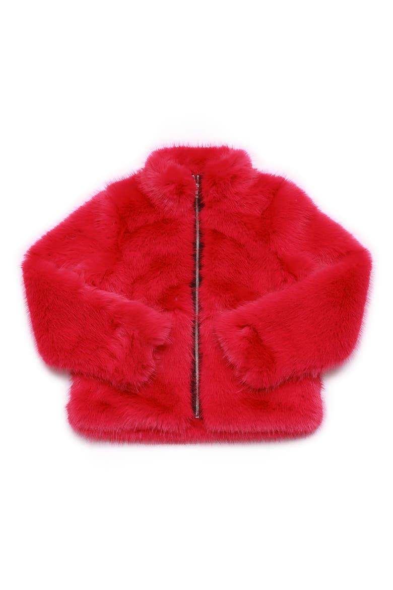 Kids' Faux Fur Jacket, Main, color, LIPSTICK PINK