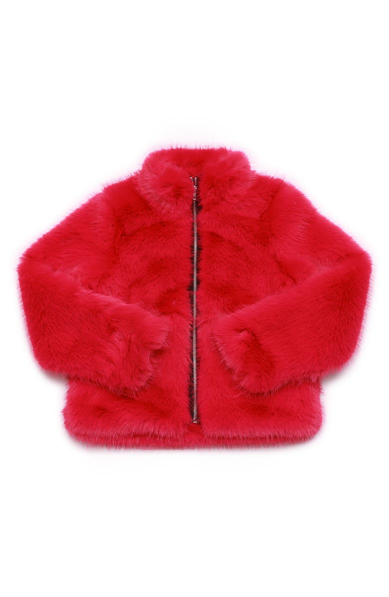 MIA New York Kids' Faux Fur Jacket, Main, color, Lipstick Pink