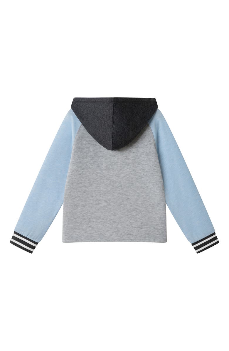 Andy & Evan Kids' Raglan Long Sleeve Hooded T-Shirt, Alternate, color, Grey/Light Blue