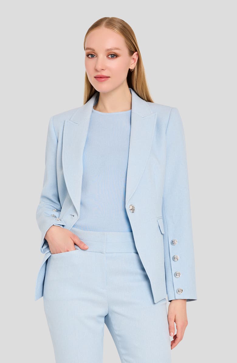 Tahari ASL One-Button Blazer, Alternate, color, Ice Blue