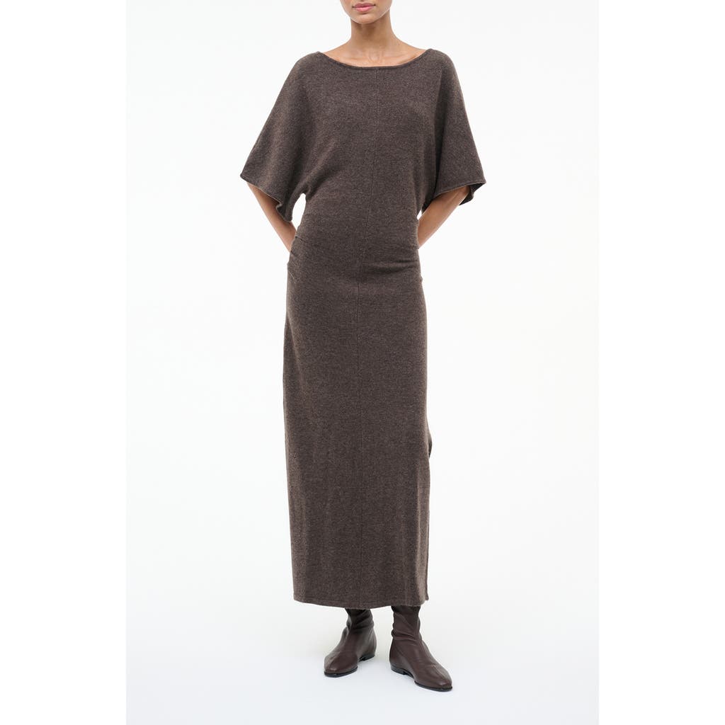Staud Amelie Wool Blend Sweater Dress In Brown