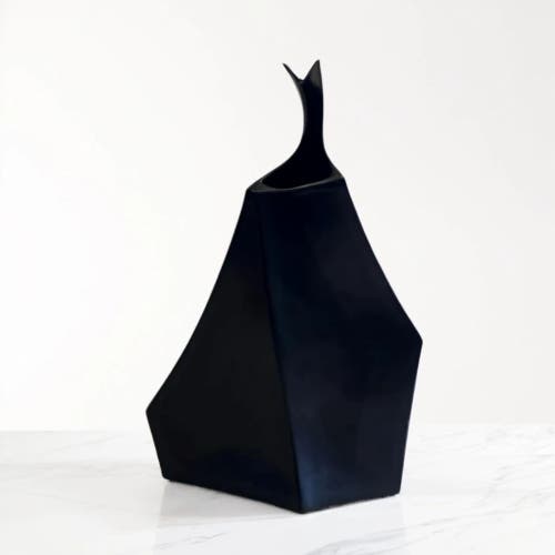 Dina Decor Geo Tall Vase In Black
