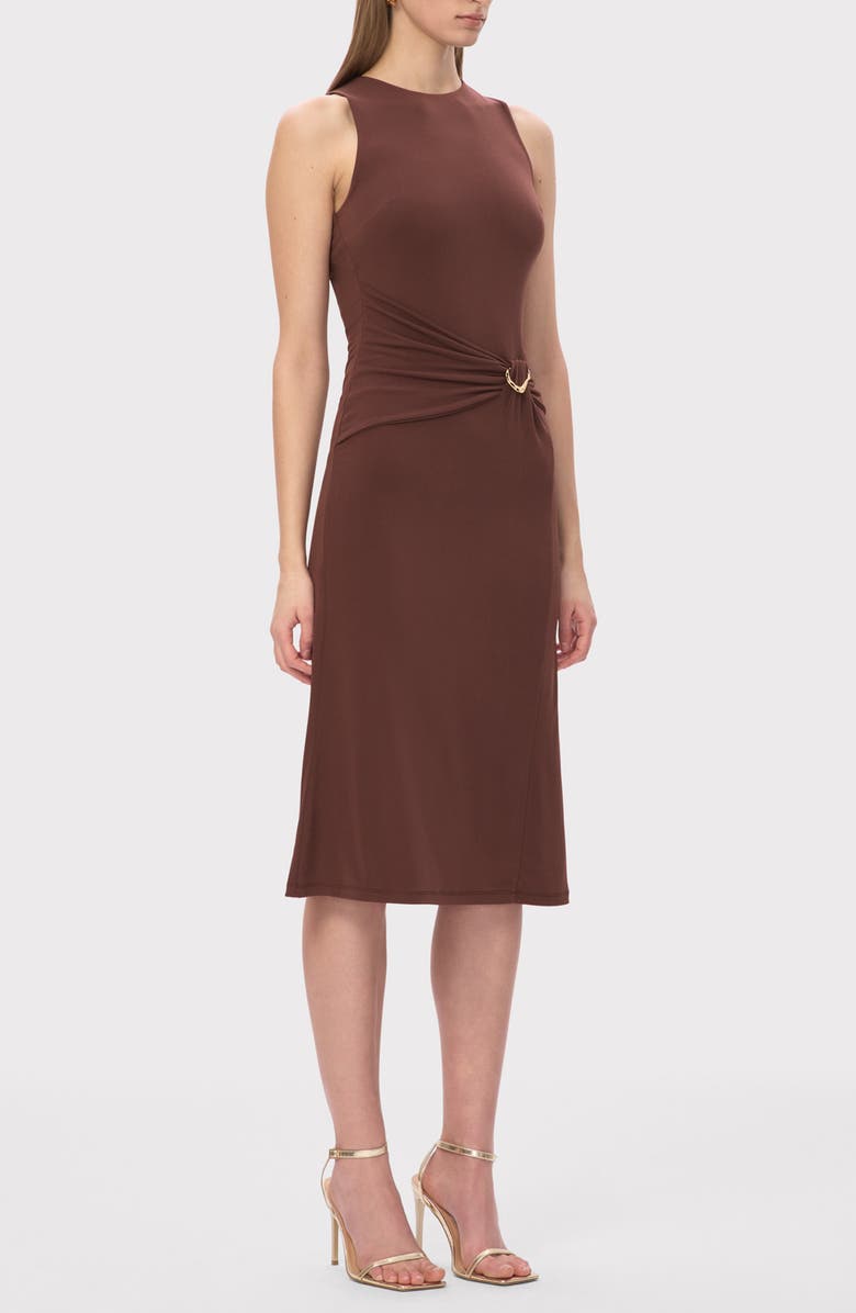 Herve Leger The Brooke Sleeveless Shift Dress, Alternate, color, Coffee