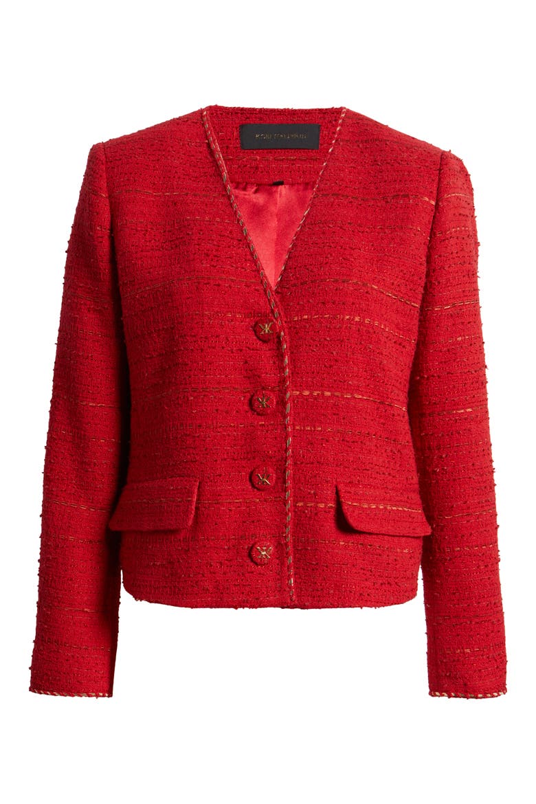 Clara Tweed Jacket, Alternate, color, SCARLET