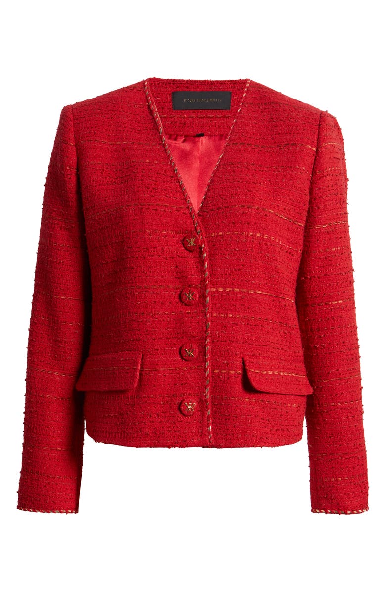 KOBI HALPERIN Clara Tweed Jacket, Alternate, color, Scarlet