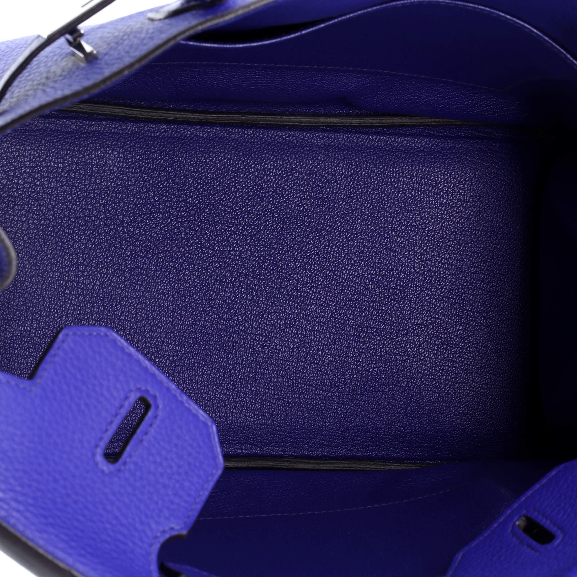 Pre-Owned Hermes Birkin Handbag Blue Clemence with Palladium Hardware 30, Alternate, color, Bleu Electrique