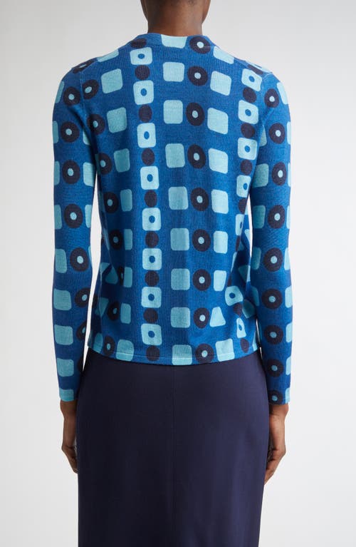 St John St. John Collection Geo Print Wool Cardigan