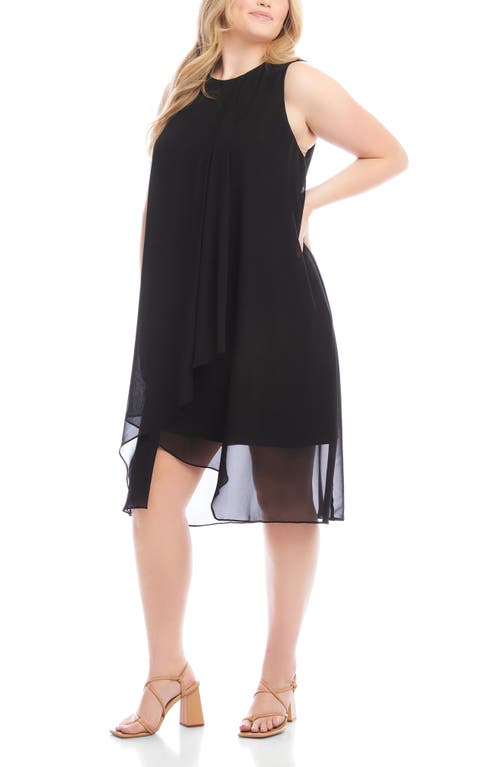 Karen Kane Plus Size Sleeveless Draped Crossover Dress