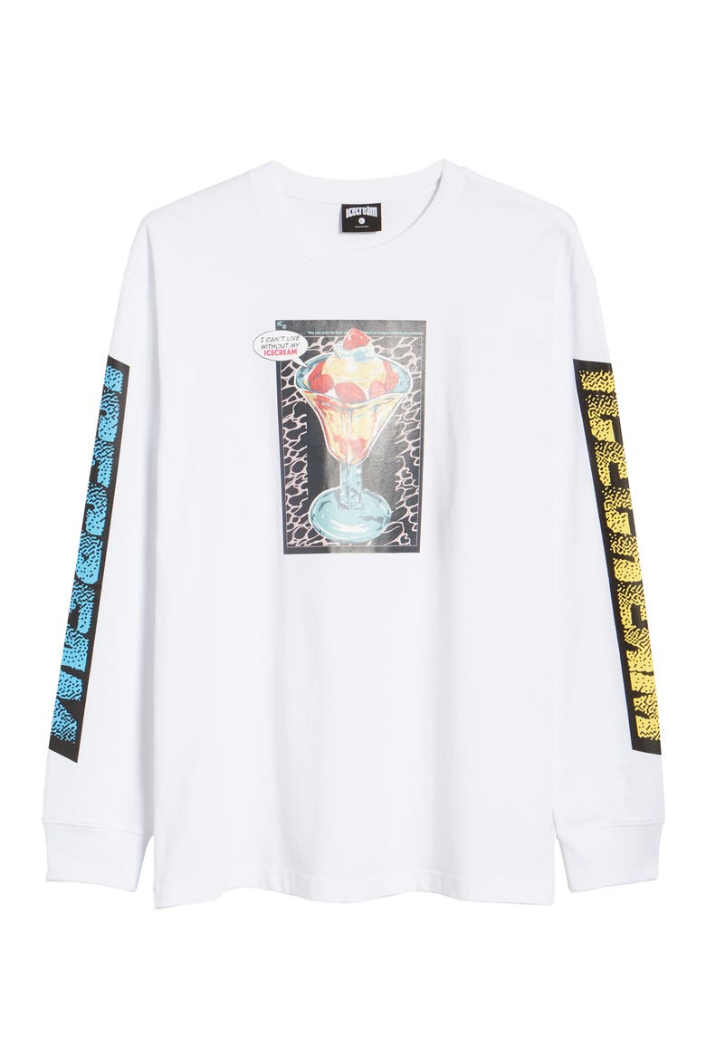 Strawberry Long Sleeve Graphic Tee, Alternate, color, WHITE