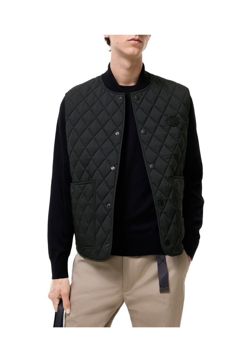 Quilted Nylon Gilet, Main, color, Black