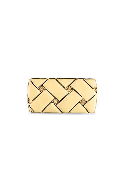KURT GEIGER KURT GEIGER LONDON CRYSTAL EMBELLISHED QUILT COCKTAIL RING