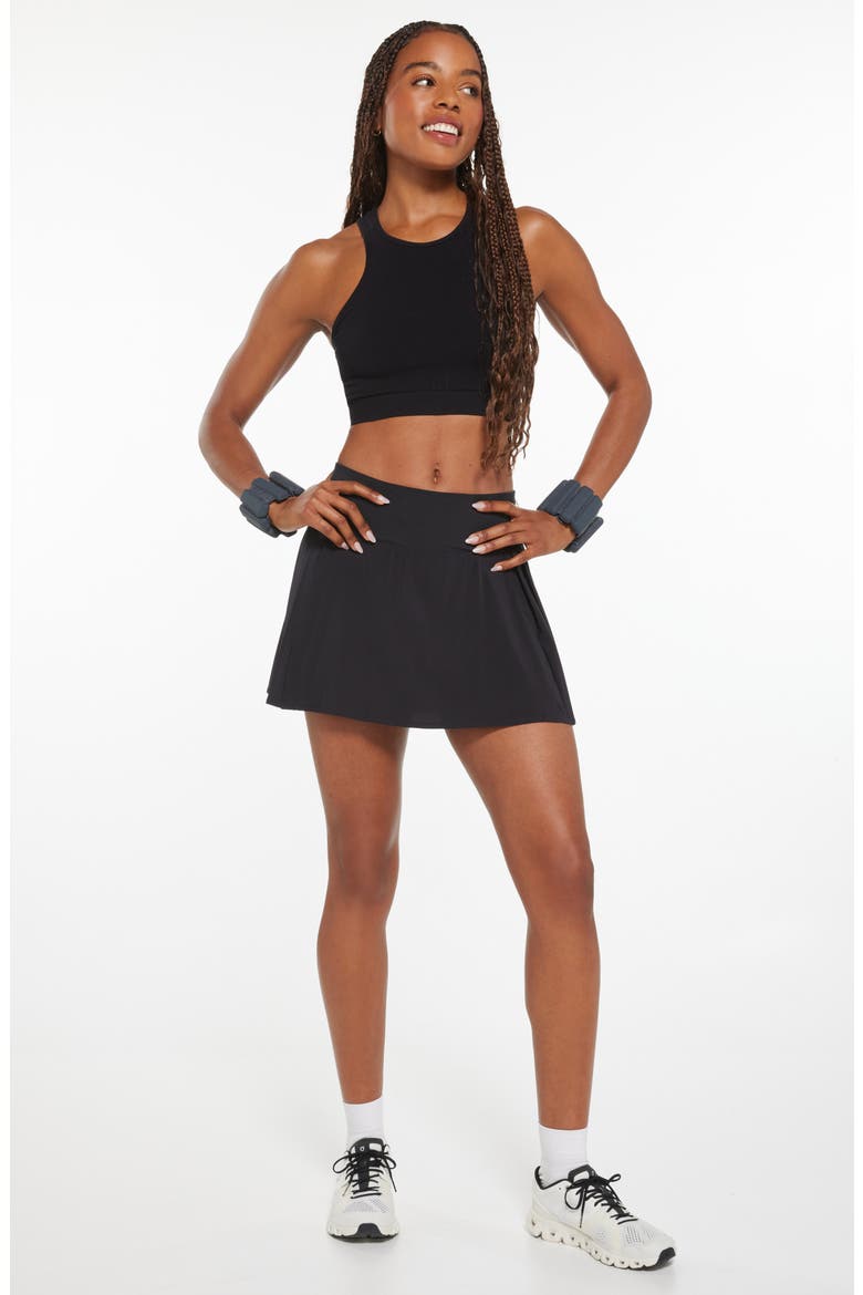Sunburst High Waist Pleated Tennis Skort, Alternate, color, BLACK