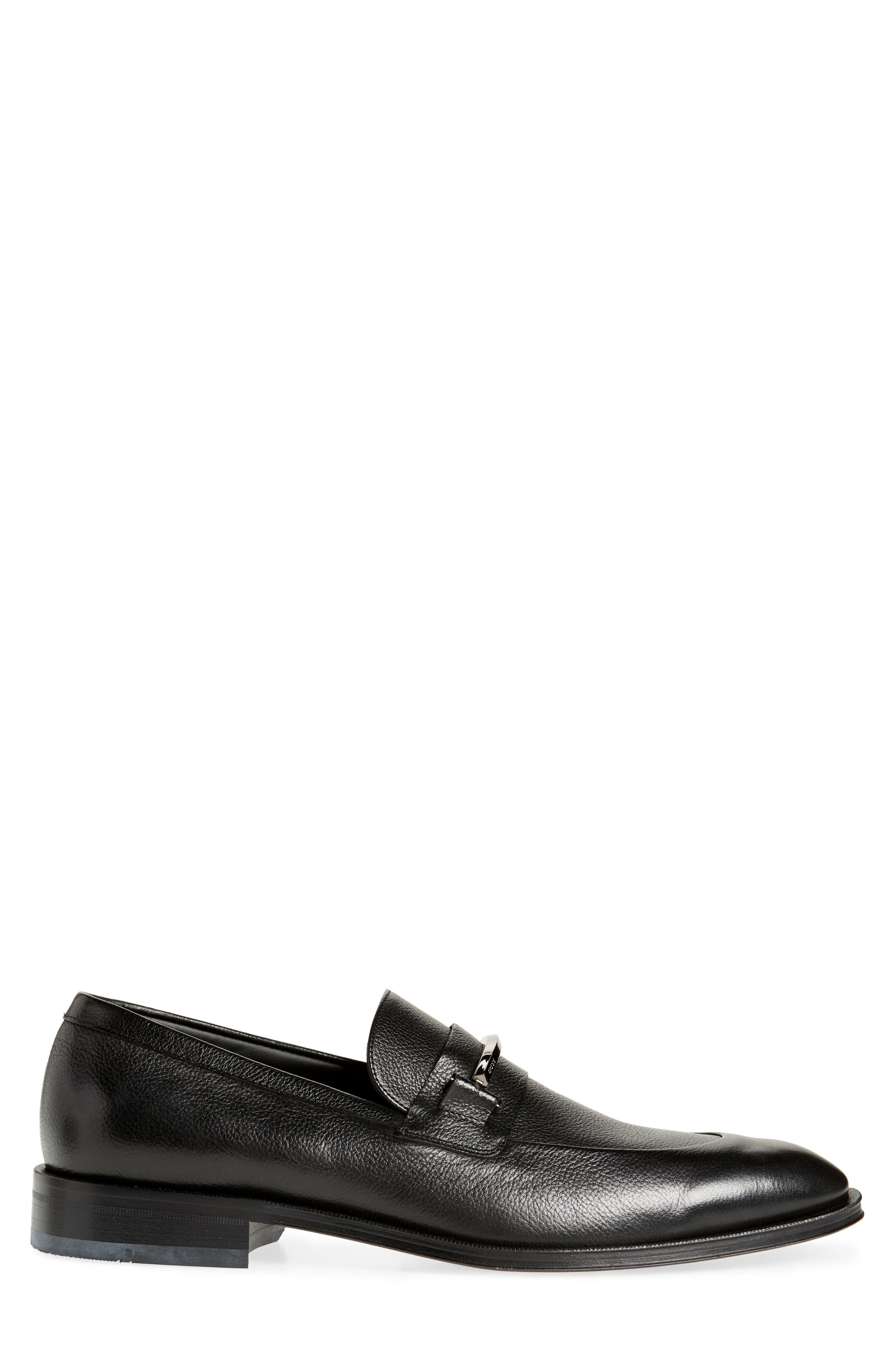 BOSS Derrek Leather Loafer, Alternate, color, Black
