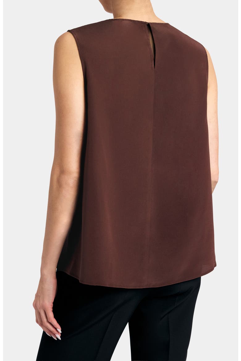 Demi Sleeveless Top in Silk Charmeuse, Alternate, color, RAISIN