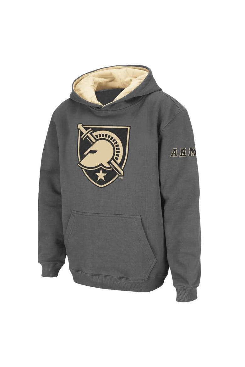 Youth Charcoal Army Black Knights Big Logo Pullover Hoodie, Main, color, Charcoal