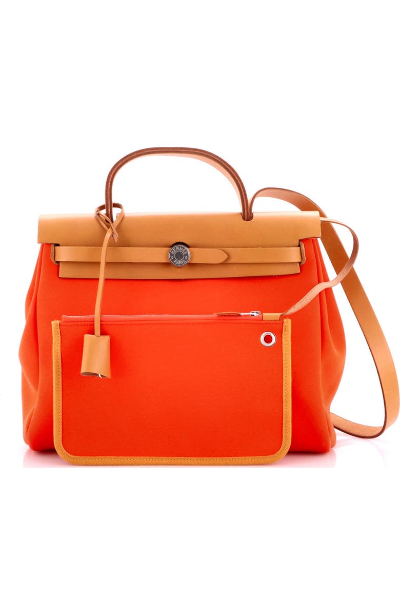 Pre-Owned Hermes Herbag Zip Leather and Toile 31, Alternate, color, Mecano