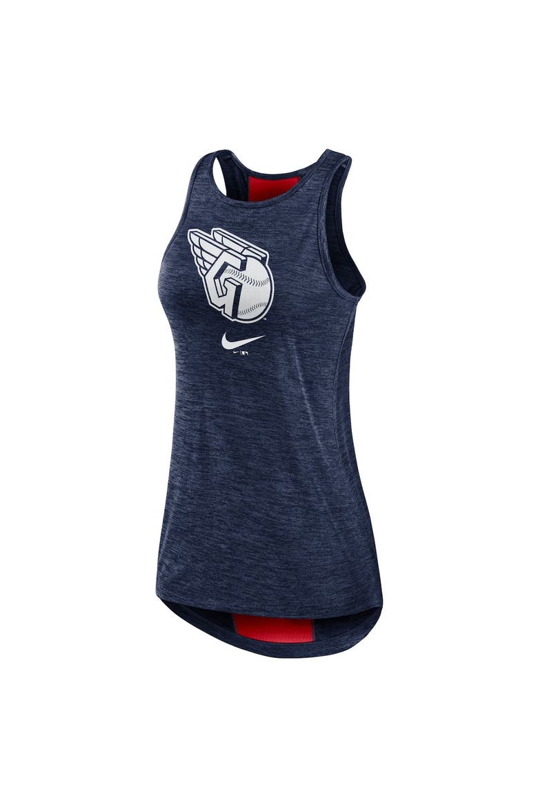 Women's Nike Navy Cleveland Guardians Dri-FIT Performance Right Mix High Neck Tank Top, Alternate, color, Navy
