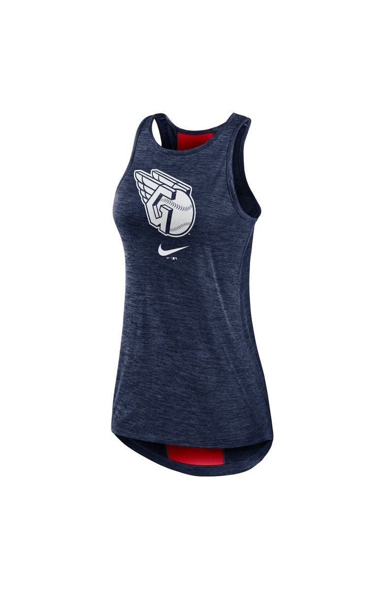 Nike Women's Nike Navy Cleveland Guardians Dri-FIT Performance Right Mix High Neck Tank Top, Alternate, color, 