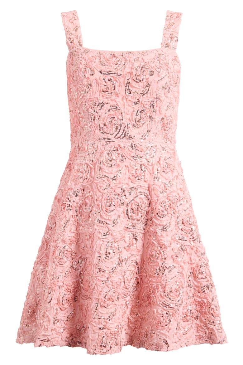 Sequin Skater Dress, Alternate, color, PINK