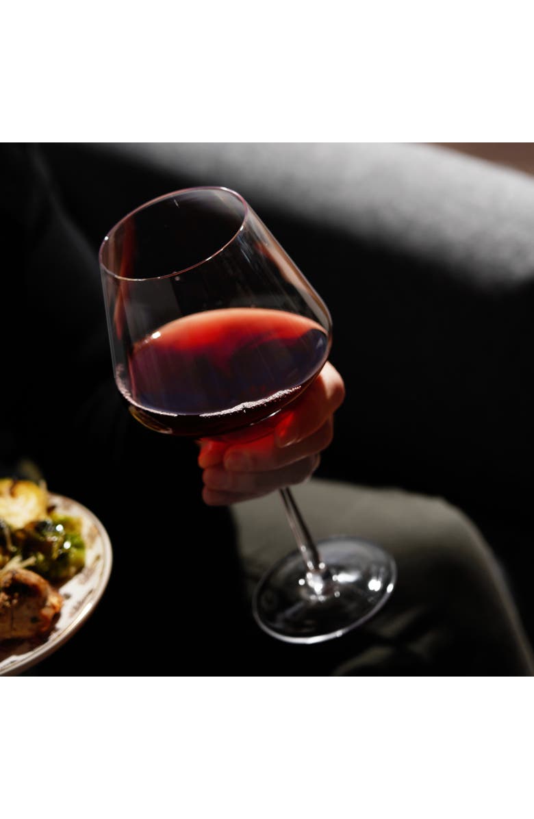 Viski Raye Crystal Angled Burgundy Glasses Set of 2, Alternate, color, Clear