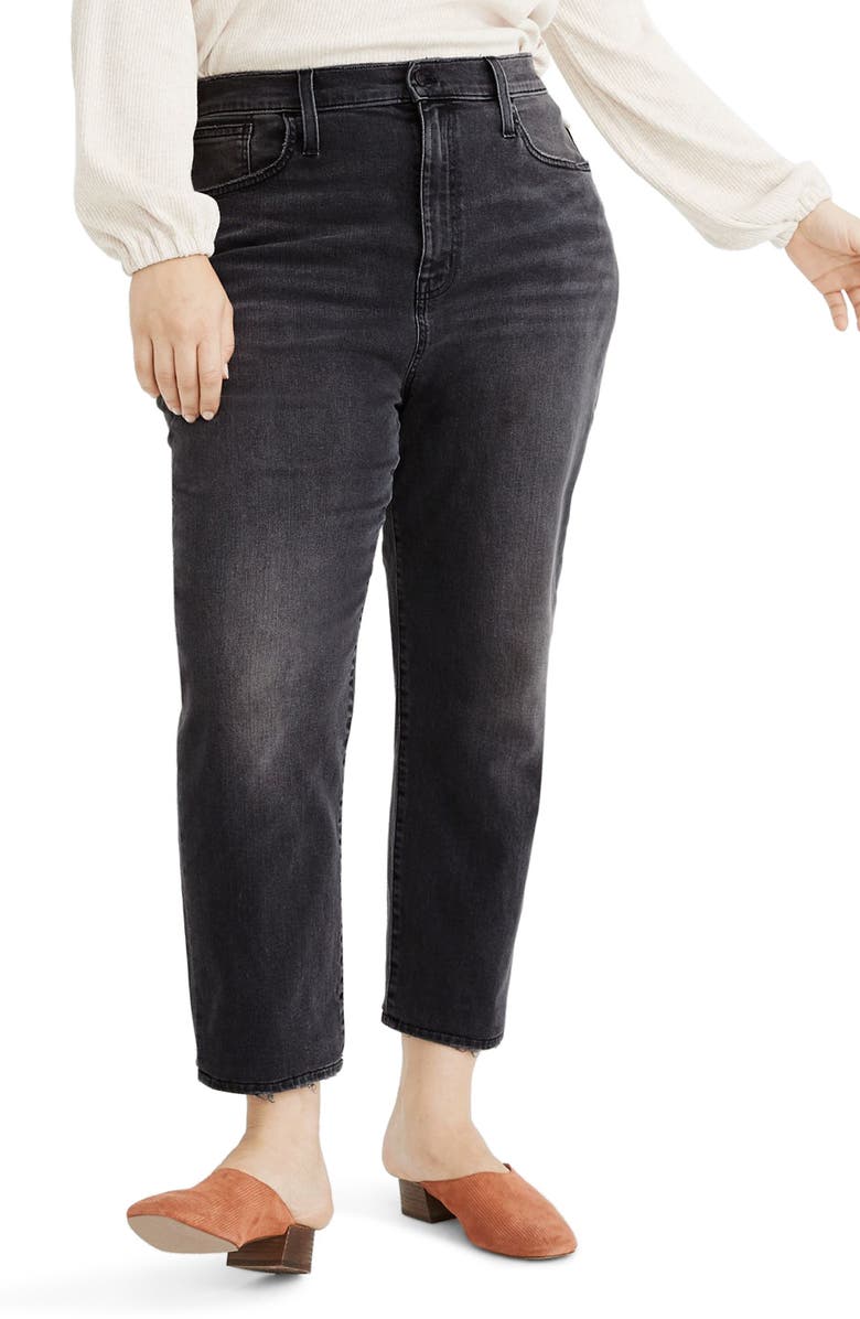 Madewell The Momjean Fray Ankle Jeans: Comfort Stretch Edition, Alternate, color, 