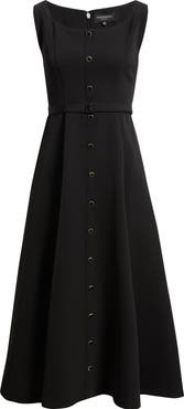 FREEMARKET Belted Fit & Flare Dress