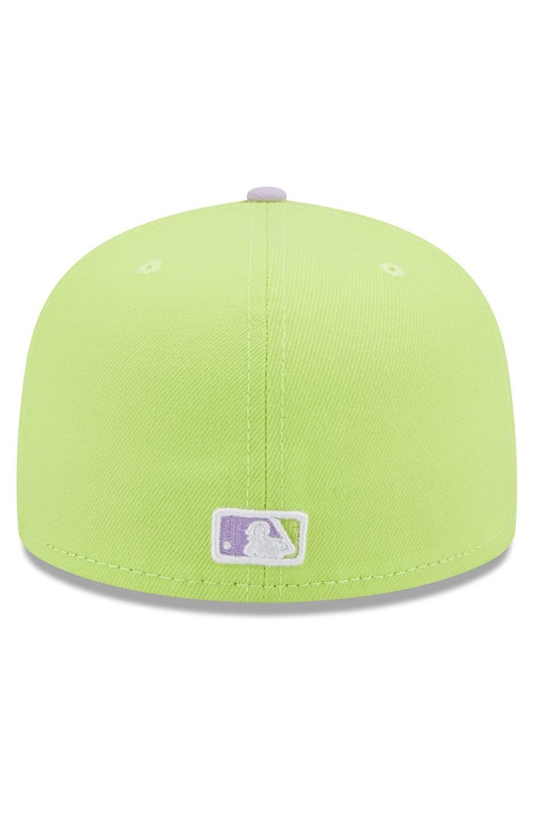New Era Men's New Era Neon Green/Lavender San Francisco Giants Spring Color Two-Tone 59FIFTY Fitted Hat, Alternate, color, 