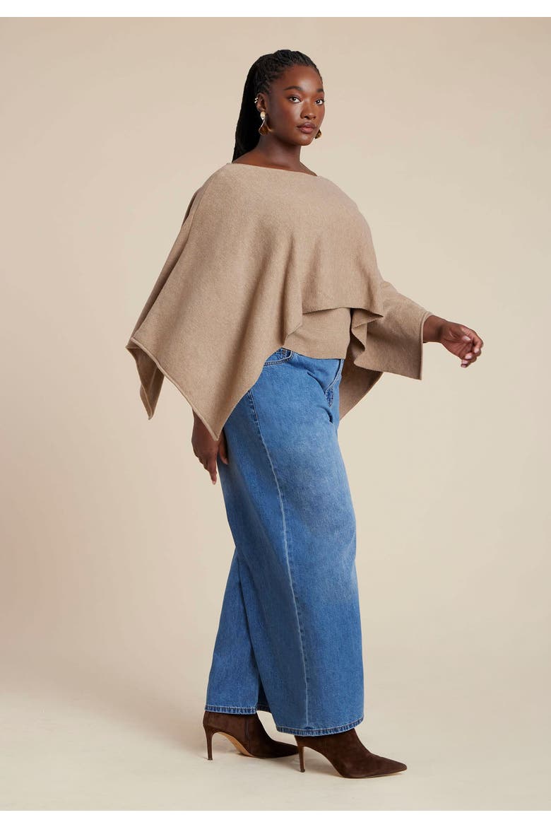 Layered Cape Sweater, Alternate, color, WARM CREAM