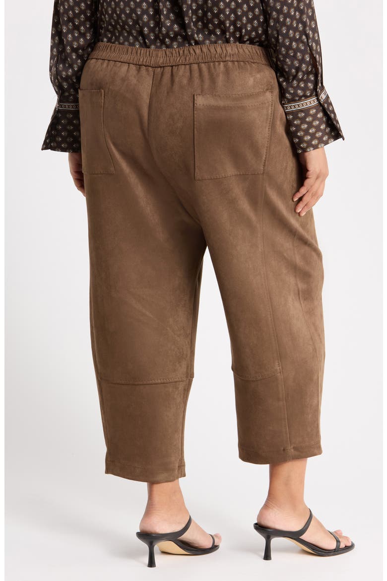 Faux Suede Barrel Pants, Alternate, color, BARK