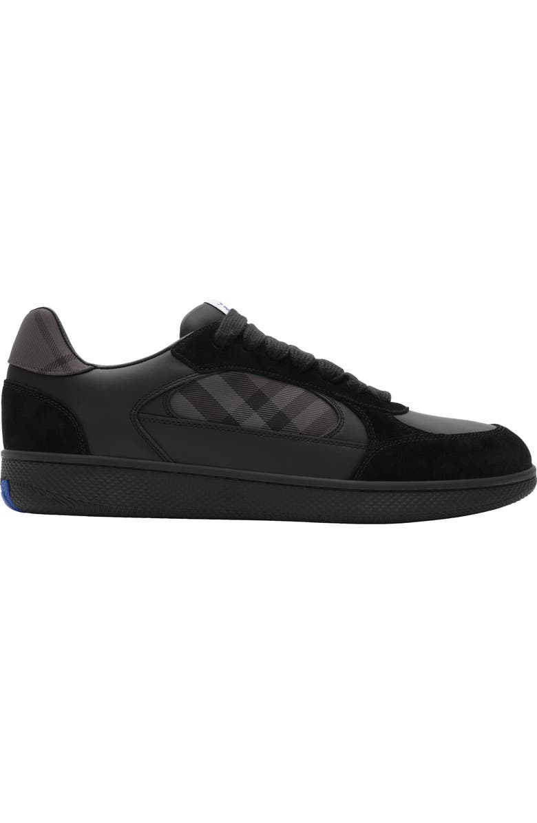Burberry Terrace Check Leather & Canvas Sneaker, Main, color, Black/ Irongrey/ Ipchec