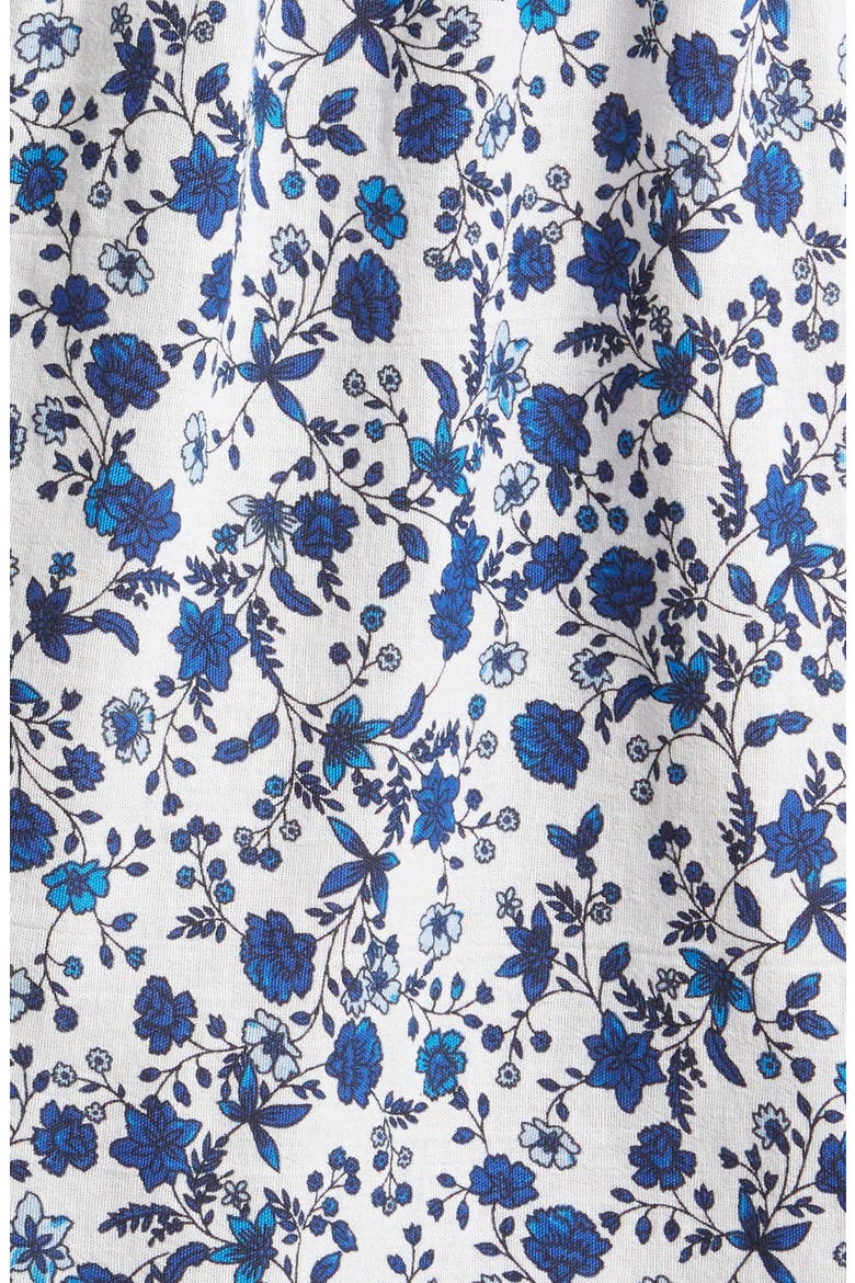 Milan Long Sleeve Organic Cotton Tunic Dress, Alternate, color, SNOW WHITE MILAN MAZARIN BLUE