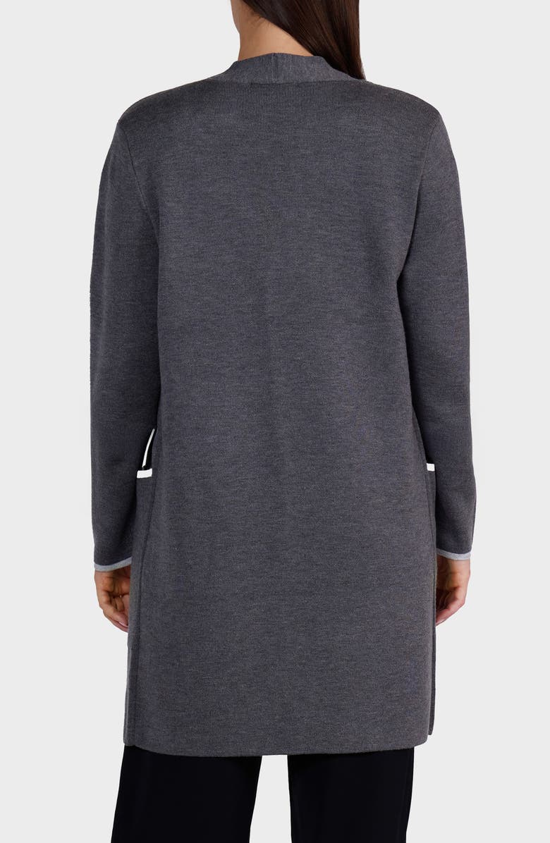 matty m. Cornella Double Knit Open Front Cardigan, Alternate, color, Heather Charcoal