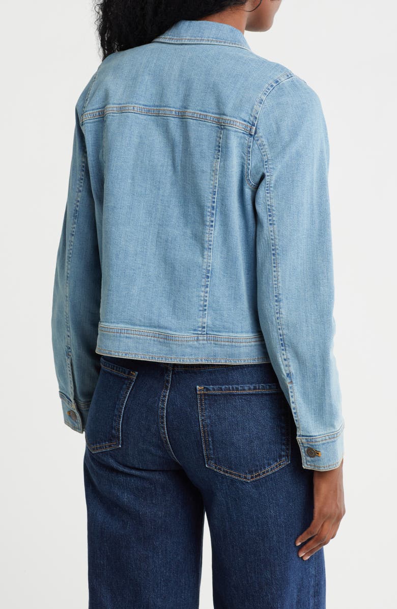 Caslon<sup>®</sup> Crop Denim Jacket, Alternate, color, Medium Wash
