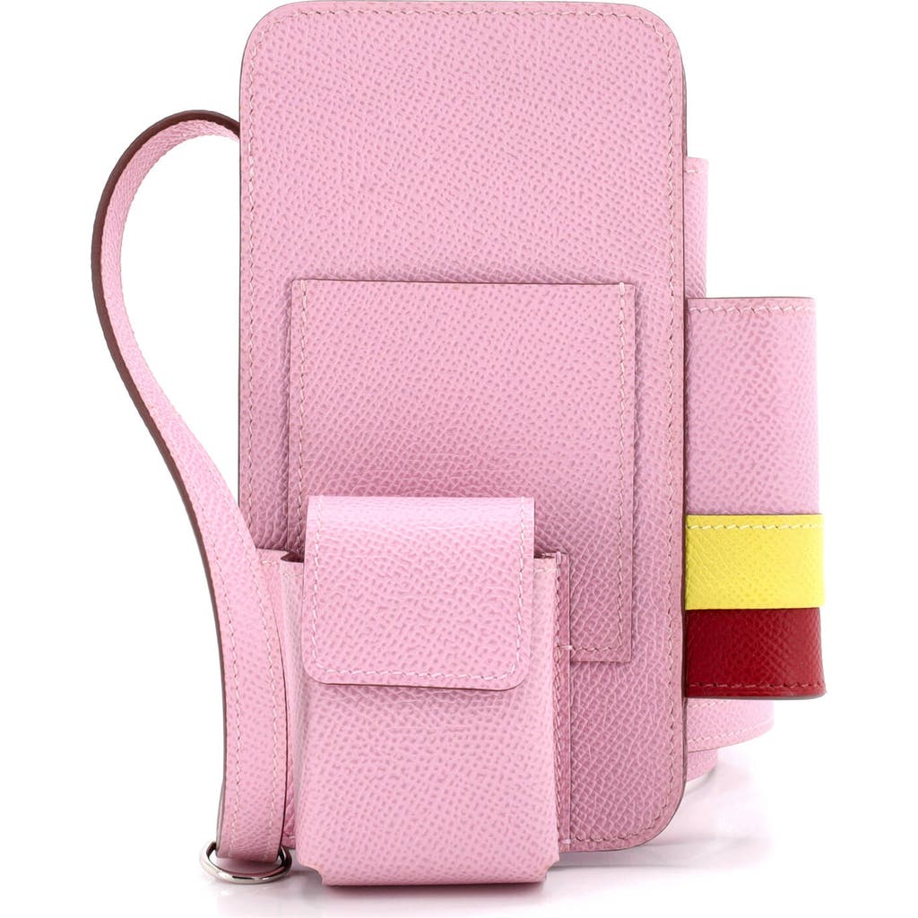 Pre-owned Hermes Hermes Hermesway Phone Case Crossbody Bag Epsom In Purple