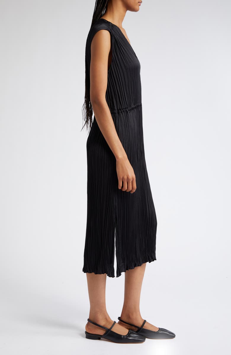 Vince Pleated V-Neck Drawstring Dress, Alternate, color,