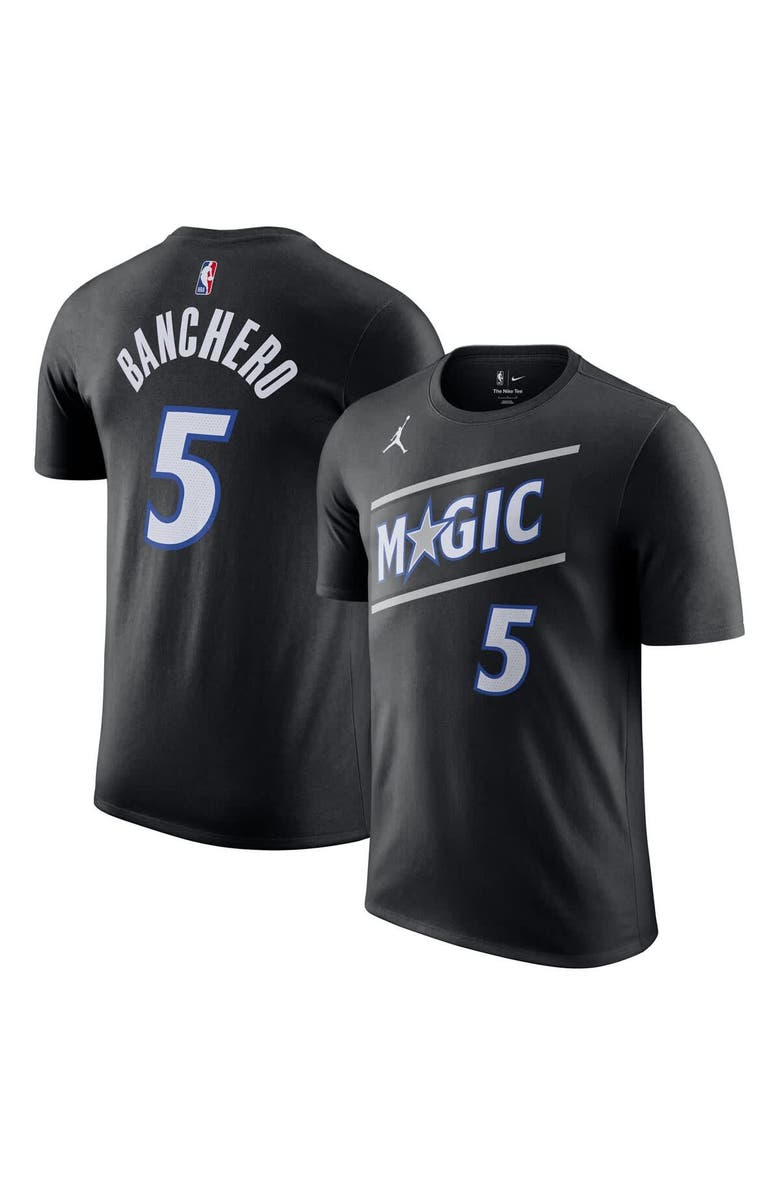Jordan Brand Unisex Jordan Brand Paolo Banchero Black Orlando Magic Name 
Number T-Shirt - Statement Edition, Main, color, Black