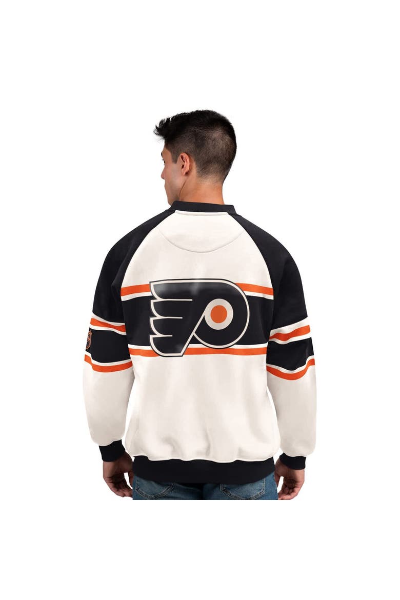 Men's Starter  White Philadelphia Flyers Defense Fleece Crewneck Sweatshirt, Alternate, color, White