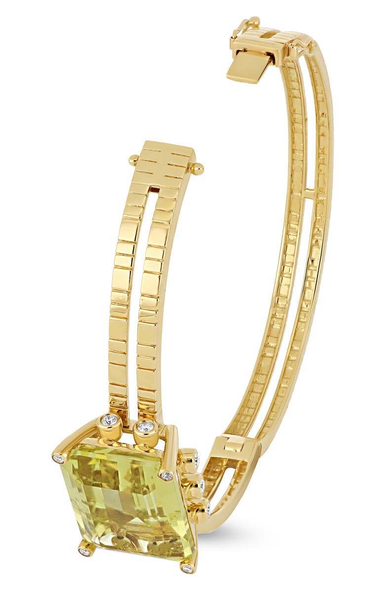 Bony Levy 18K Gold Iris Lemon Quartz & Diamond Bangle Bracelet, Alternate, color, 