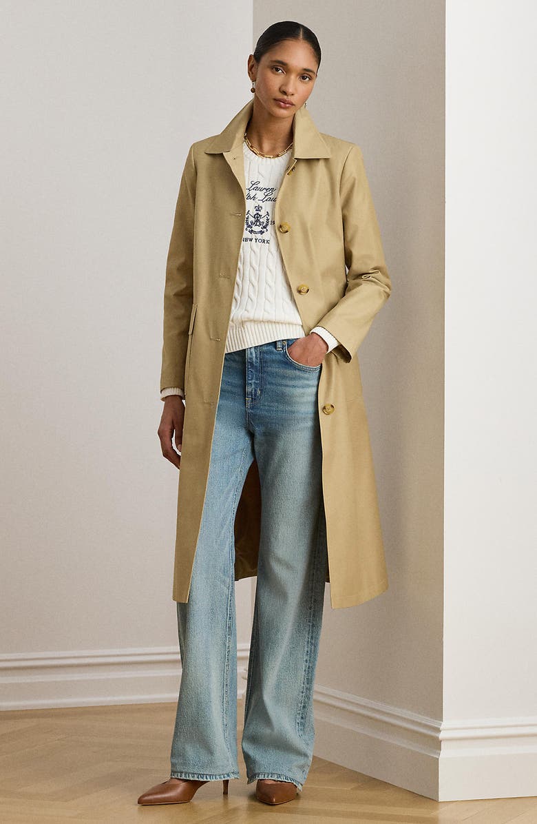 Lauren Ralph Lauren Cotton Blend Coat, Alternate, color, Birch Tan
