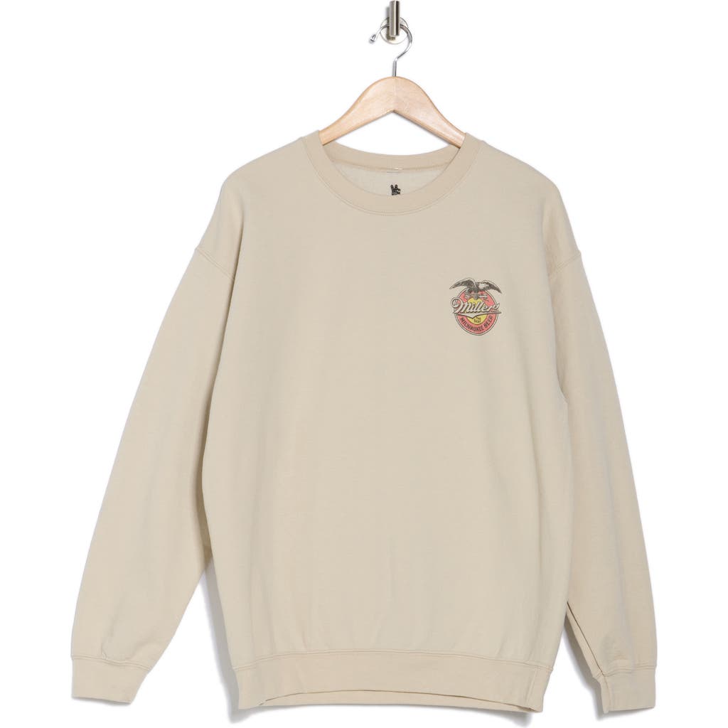 Junk Food Celebrate Miller High Life Graphic Sweatshirt In Sand