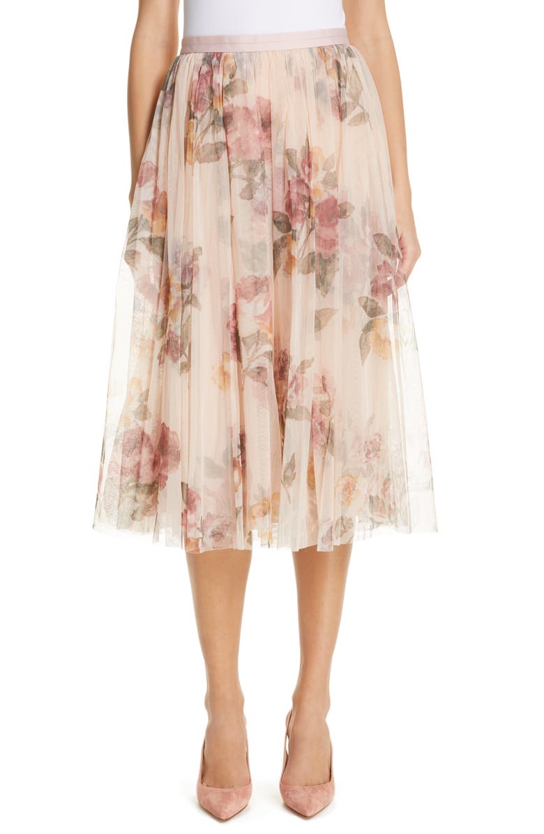 Needle & Thread Venetian Rose Midi Skirt, Main, color, 