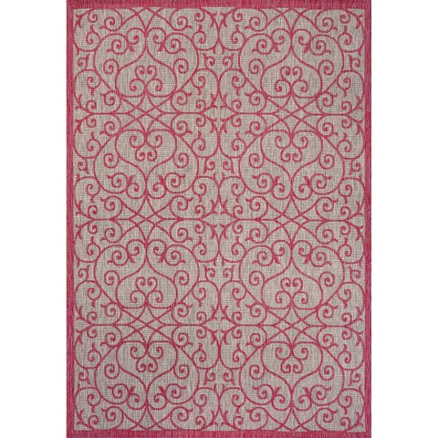 Madrid Vintage Filigree Textured Weave Indoor/Outdoor Area Rug