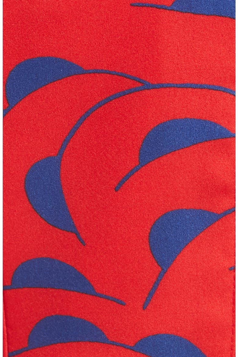 Azalea Print Ruffle Detail One-Shoulder Top, Alternate, color, RED/ NAVY