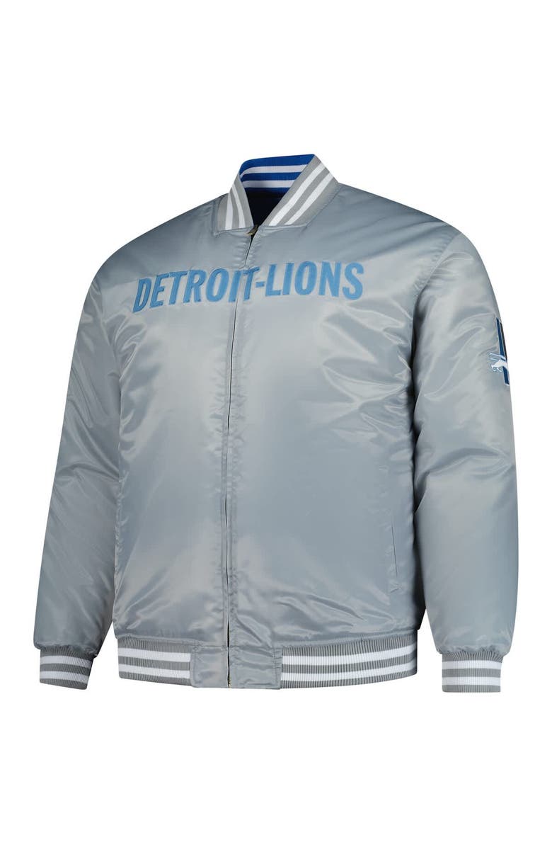 Mitchell & Ness Men's Mitchell & Ness Blue/Silver Detroit Lions Big & Tall Throwback Reversible Full-Zip Jacket, Alternate, color, Blue