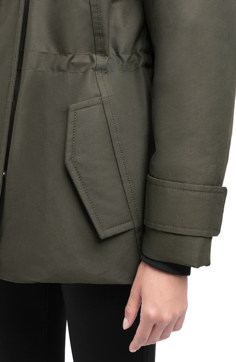 Moose Knuckles Aurora Water Repellent Genuine Shearling Lined 800 Fill Power Down Jacket, Alternate, color, Dark Olive W/ Black Shearling