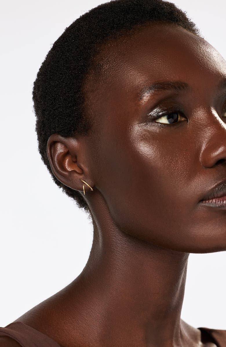 Ana Luisa Solid Yellow Gold - Aurora Huggie Studs, Alternate, color,