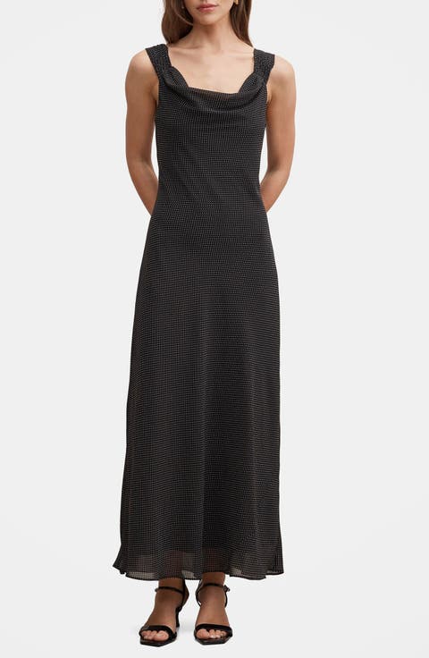 Elaria Shirred Strap Sleeveless Maxi Dress