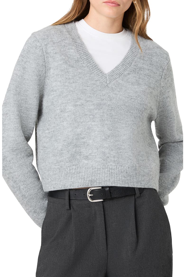 Suzie V-Neck Sweater, Main, color, GREY